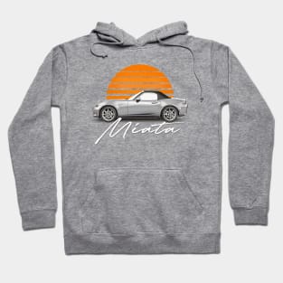 Mazda Miata \/ Retro Style Sunset Design Hoodie